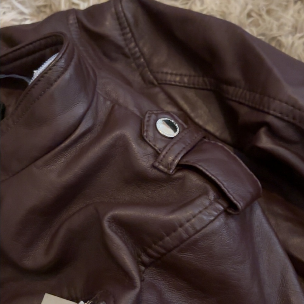 Red/mahogany Leather Jacket - Picture 16 of 16